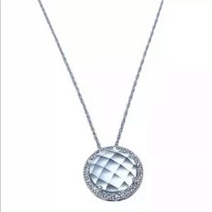 14k fold blue topaz diamonds neck